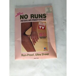 TriStar No Runs Pantyhose Womens XL Beige Nude Run-Proof Ultra Sheer TV